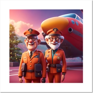 Pensioners as commercial aircrew Posters and Art